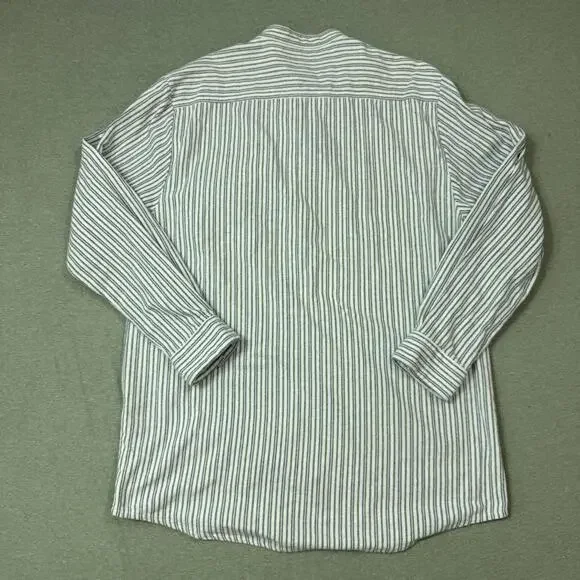 Lee Valley Ireland Grandfather Shirt Mens XL Blue Striped The Orig Flannel - Picture 5 of 6